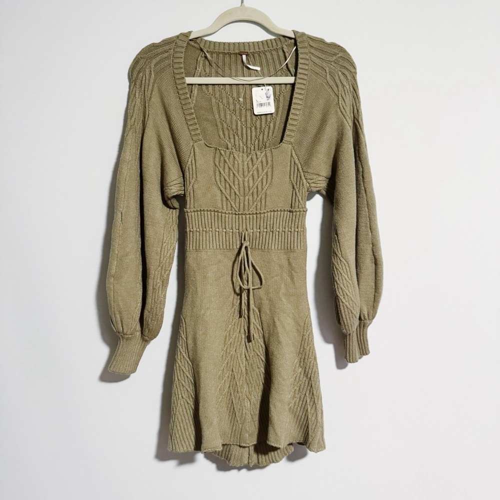Free People - Olive Cutout Sweater Dress